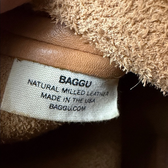 BAGGU Drawstring Bucket Bag Crossbody Black Pebble Leather STRAP Made In USA - Picture 5 of 5